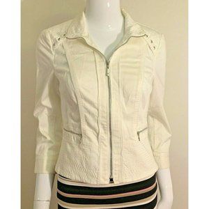 White House Black Market Zip Front Jacket Lace Up Corset Back Detail 0